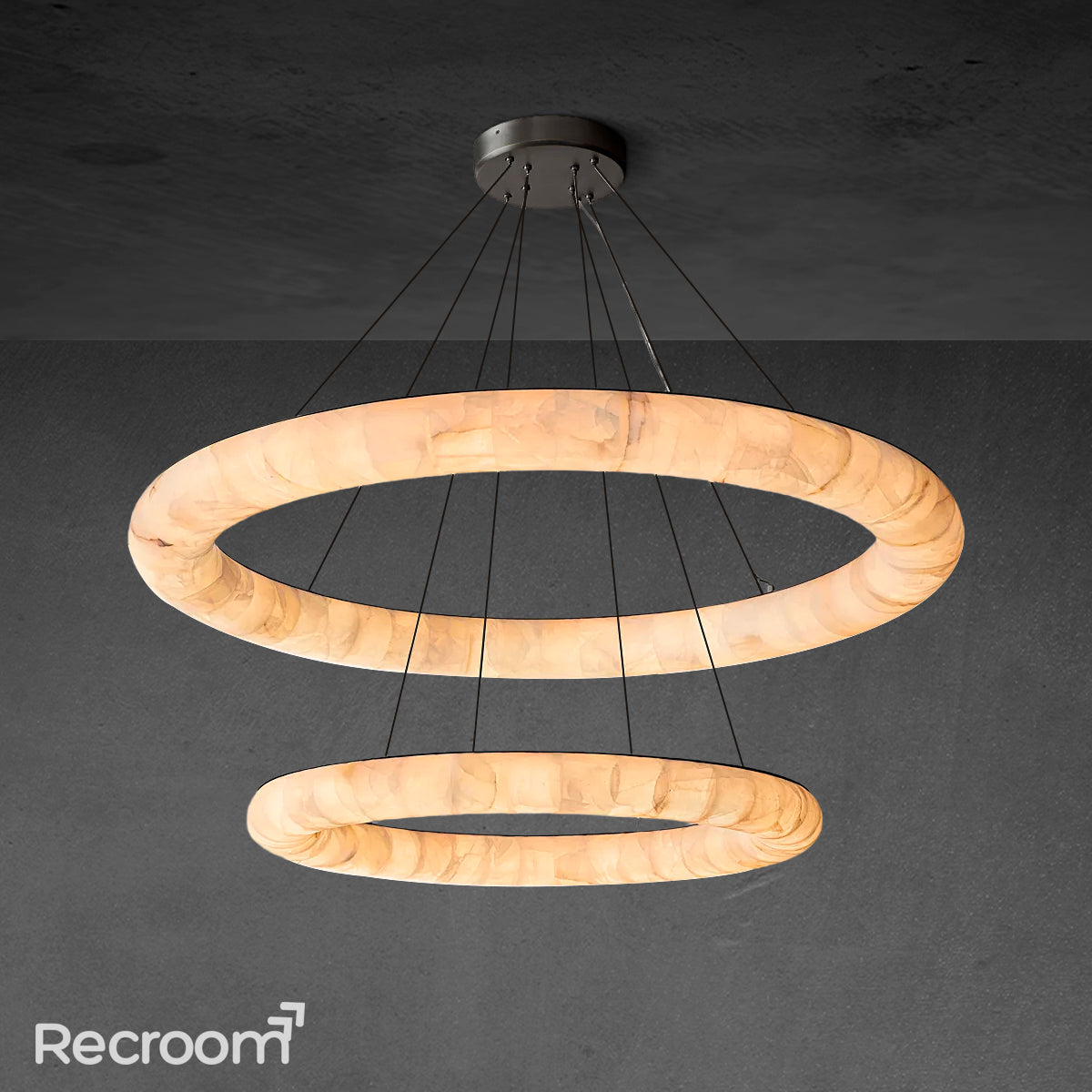 Rivager Lisse Two-Tiered Round Chandelier 61" - Zonesus
