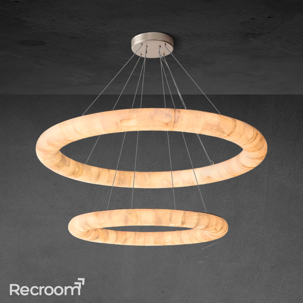 Rivager Lisse Two-Tiered Round Chandelier 61" - Zonesus