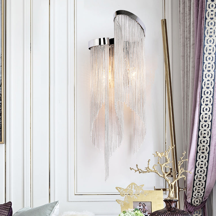Fiona Aluminum Chain Tassel Wall Sconce - Zonesus
