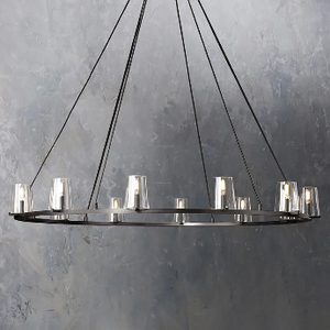 Pauillyc Clear Glass Round Chandelier 36" 48" 60" - Zonesus