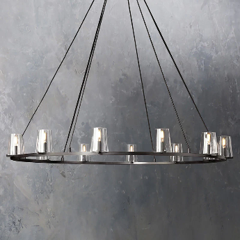 Pauillyc Clear Glass Round Chandelier 36" 48" 60" - Zonesus