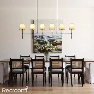 Art Fabric Lamp Shade Rhodes Linear Chandelier - Zonesus
