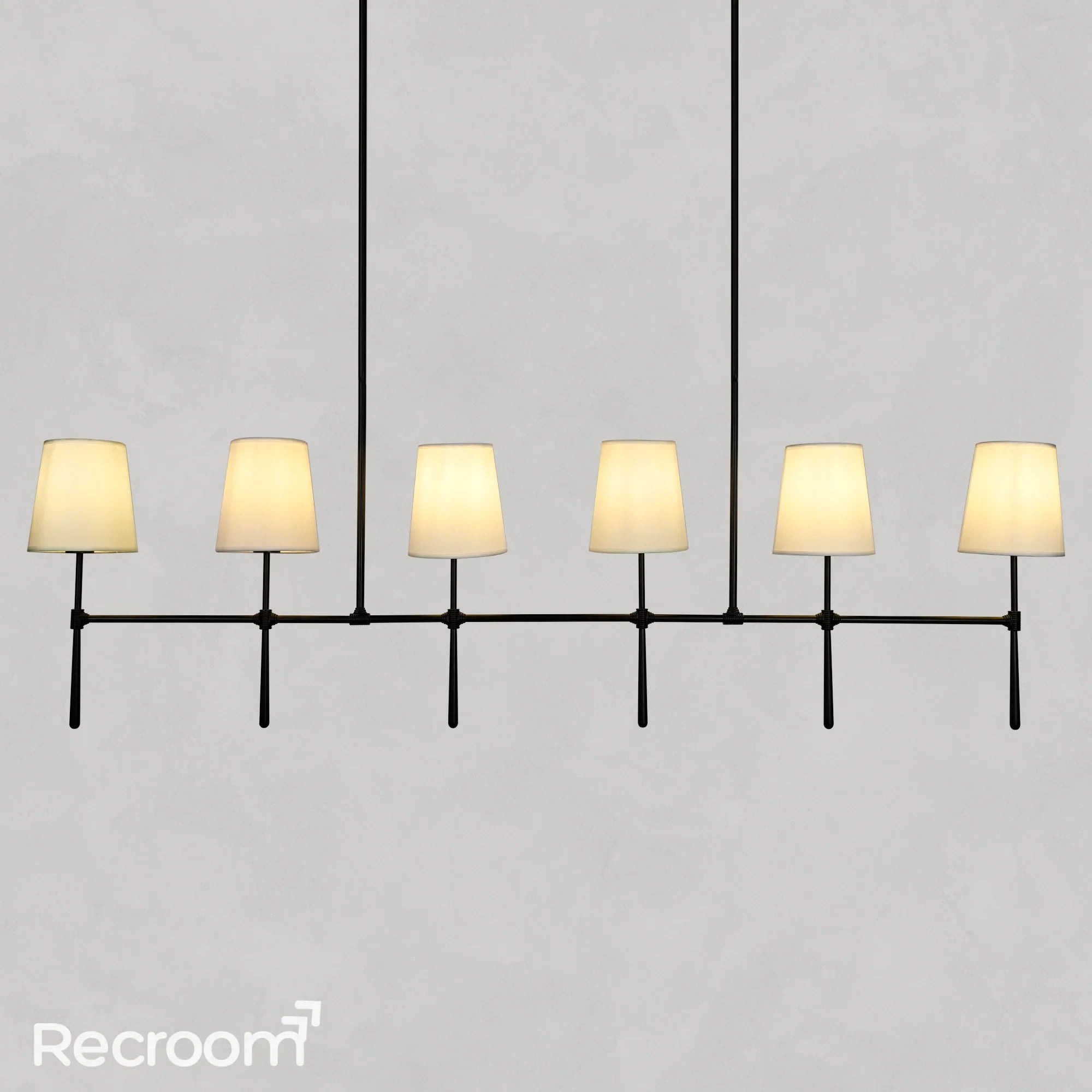 Art Fabric Lamp Shade Rhodes Linear Chandelier - Zonesus