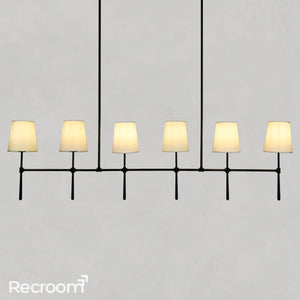 Art Fabric Lamp Shade Rhodes Linear Chandelier - Zonesus