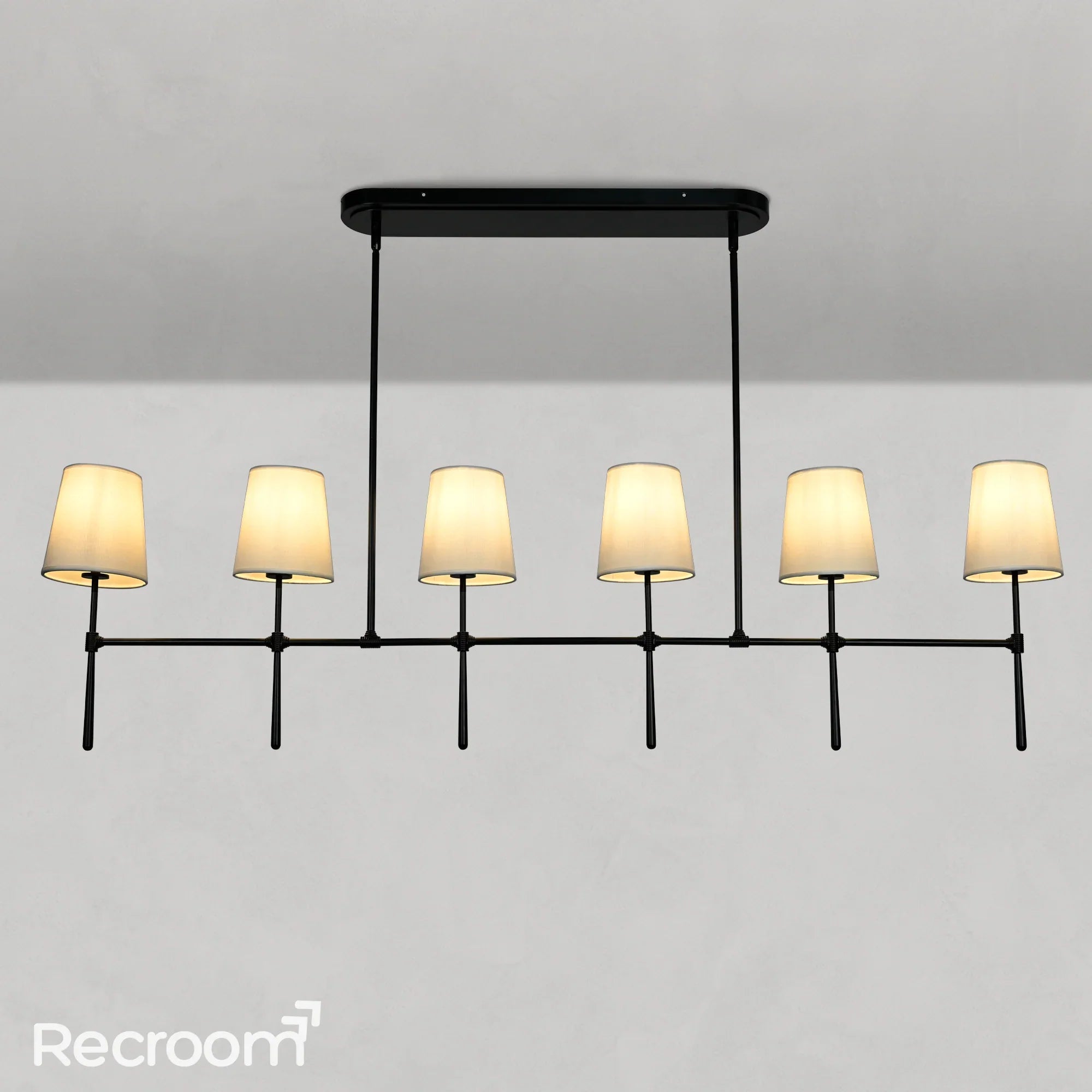 Art Fabric Lamp Shade Rhodes Linear Chandelier - Zonesus