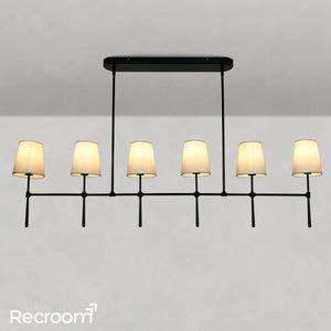 Art Fabric Lamp Shade Rhodes Linear Chandelier - Zonesus