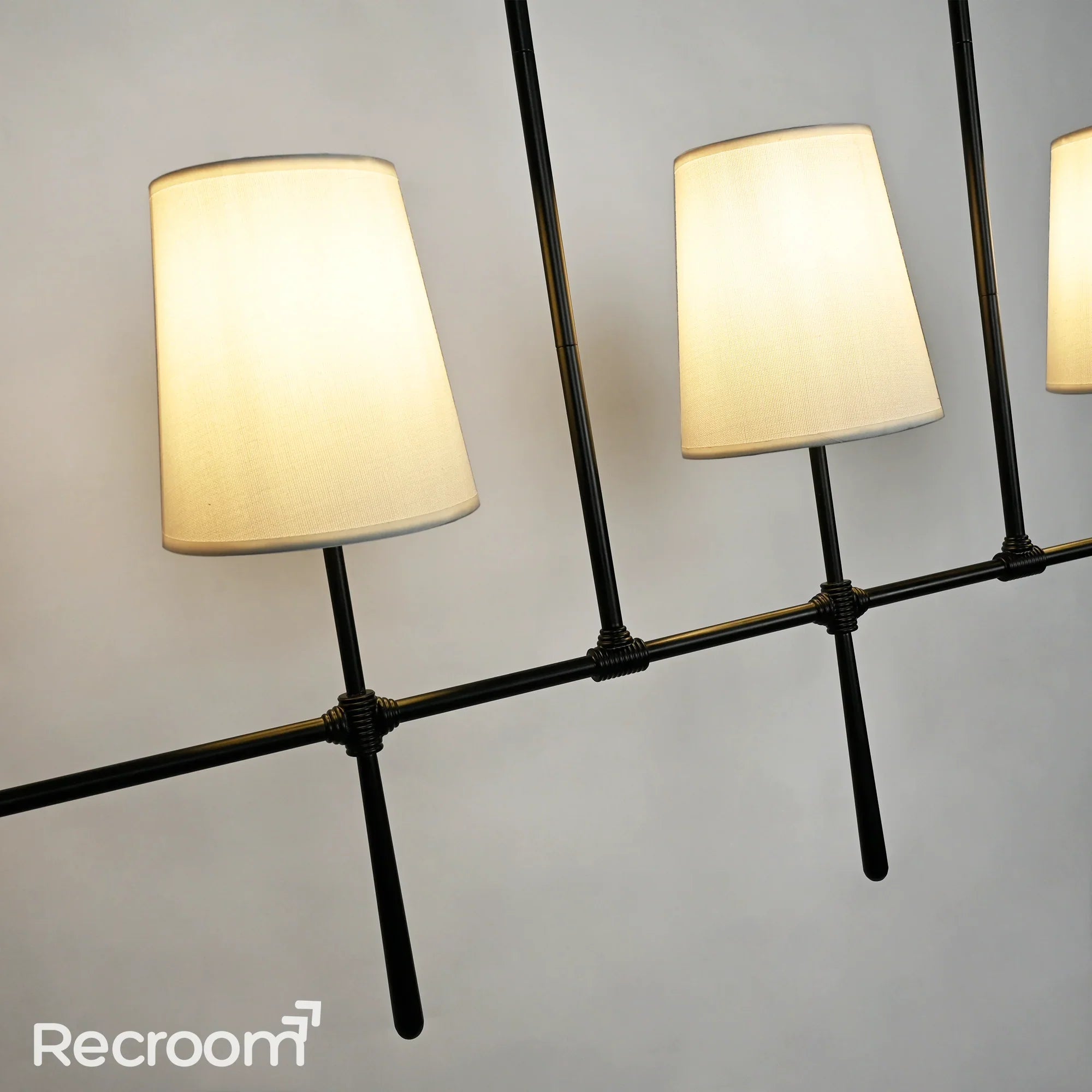 Art Fabric Lamp Shade Rhodes Linear Chandelier - Zonesus