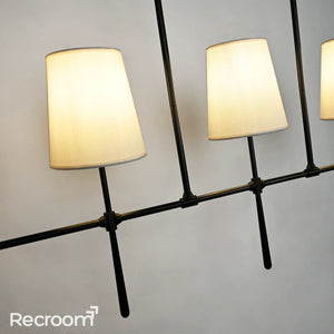 Art Fabric Lamp Shade Rhodes Linear Chandelier - Zonesus
