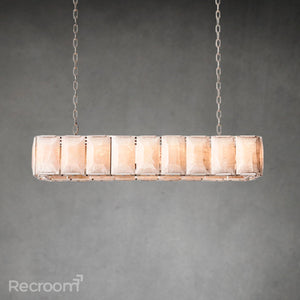 Harllow Calcite Rectangular Chandelier 62" - Zonesus