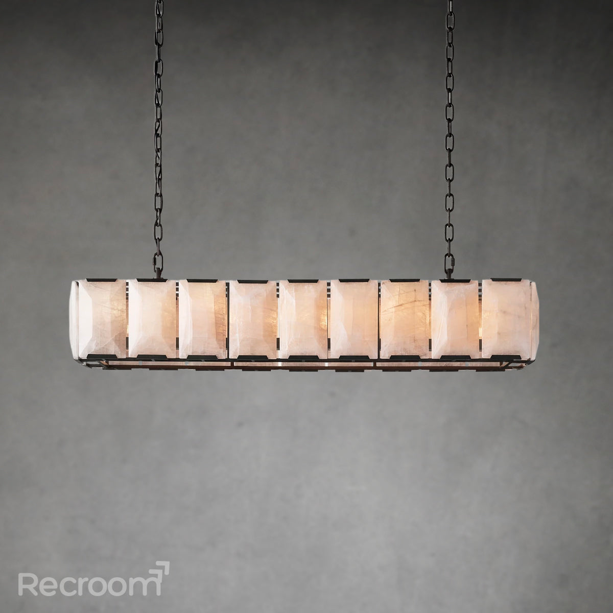 Harllow Calcite Rectangular Chandelier 62" - Zonesus