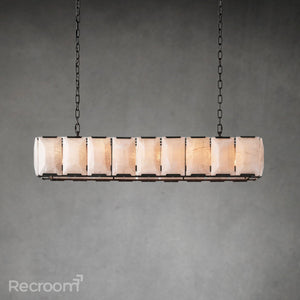 Harllow Calcite Rectangular Chandelier 62" - Zonesus