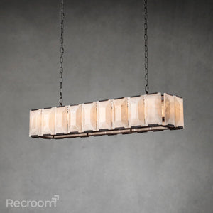 Harllow Calcite Rectangular Chandelier 62" - Zonesus