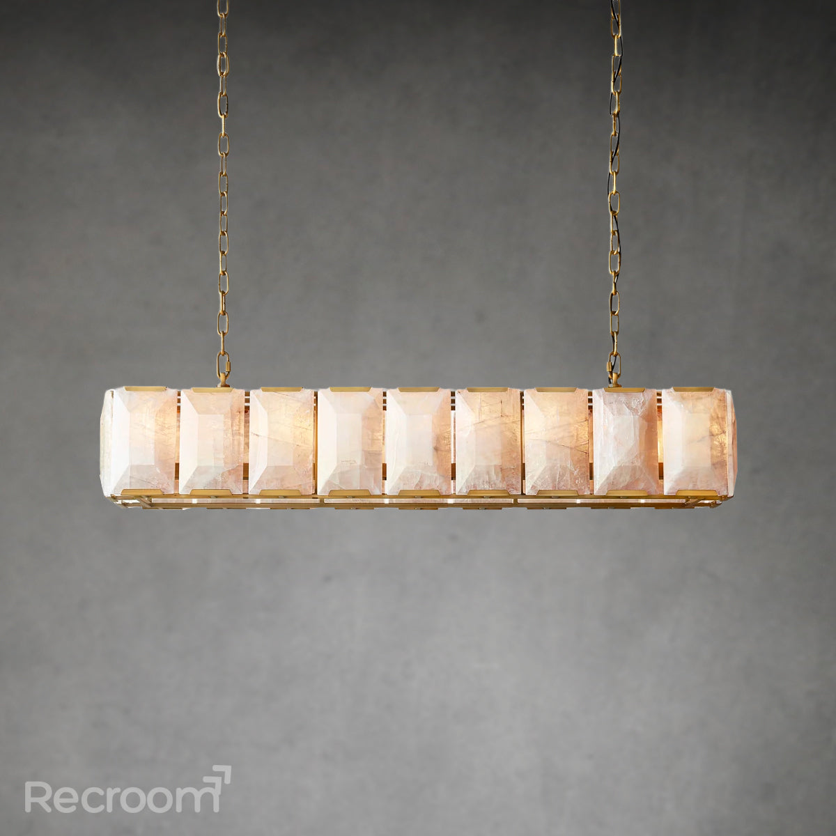Harllow Calcite Rectangular Chandelier 62" - Zonesus