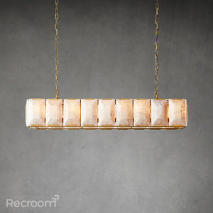 Harllow Calcite Rectangular Chandelier 62" - Zonesus