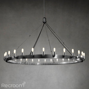 Caminon Vintage Filament Round Chandelier 63" - Zonesus