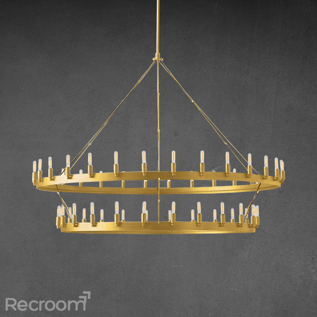 Caminon Vintage Filament Two-Tier Chandelier 63" - Zonesus