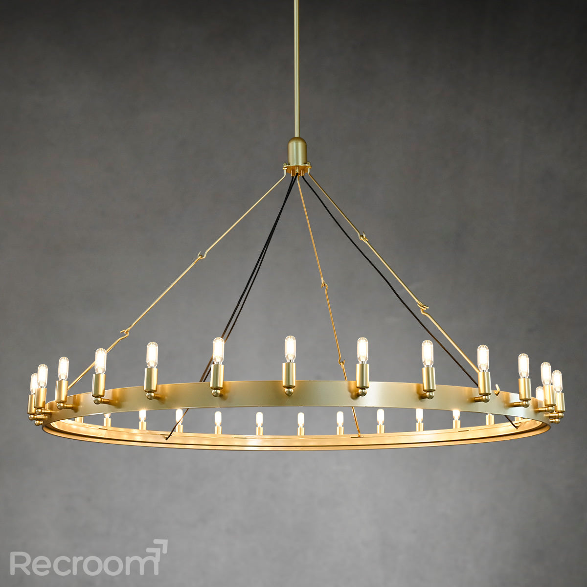 Caminon Vintage Filament Round Chandelier 63" - Zonesus