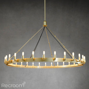 Caminon Vintage Filament Round Chandelier 63" - Zonesus