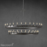 Caminon Vintage Filament Two-Tier Chandelier 63" - Zonesus