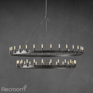 Caminon Vintage Filament Two-Tier Chandelier 63" - Zonesus
