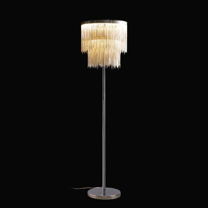Alisa Luxury Hardware Aluminum Chain Tassel Floor Lamp(SINGLE-LAYER/DOUBLE-DECK) - Zonesus