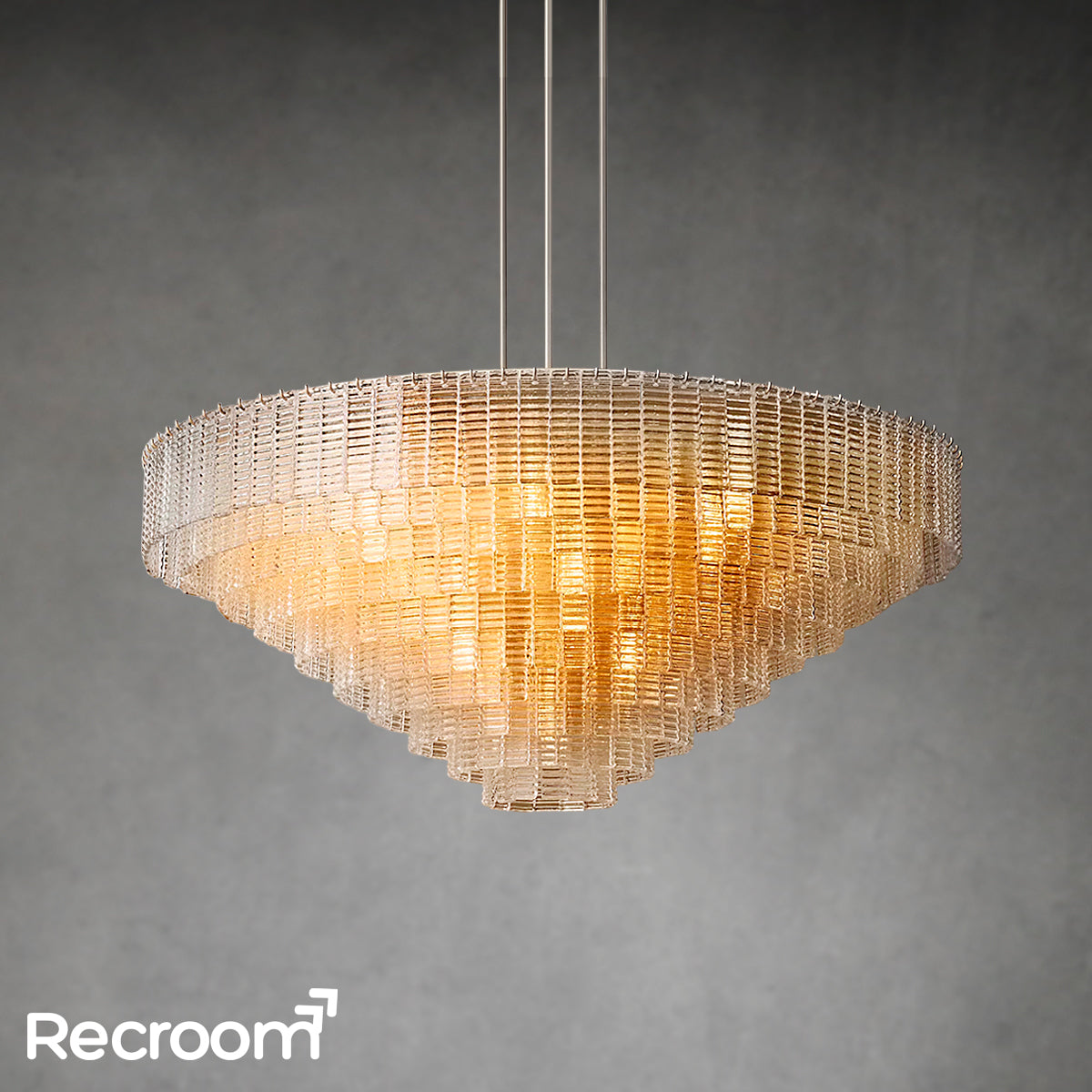 Sirena Clear Glass Round Chandelier 65" - Zonesus
