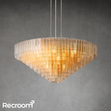 Sirena Clear Glass Round Chandelier 65" - Zonesus