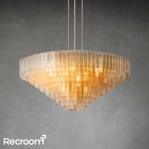 Sirena Clear Glass Round Chandelier 65" - Zonesus