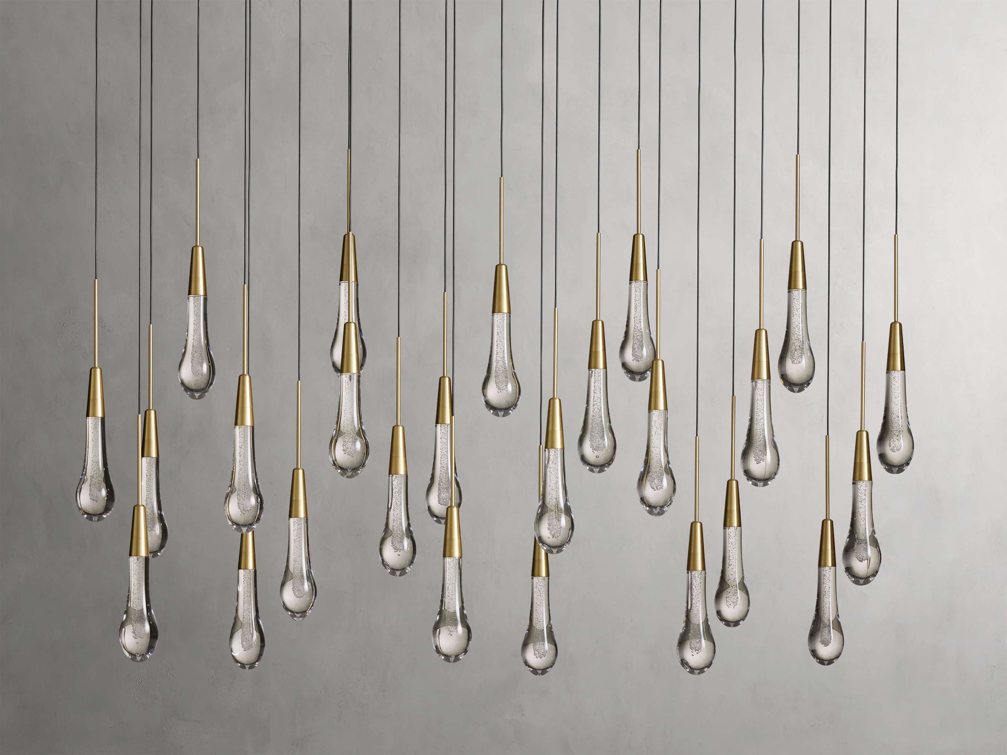 Solitaire Crystal Linear Chandelier 37" 50" 60'' 70" 87" 120''W - Zonesus
