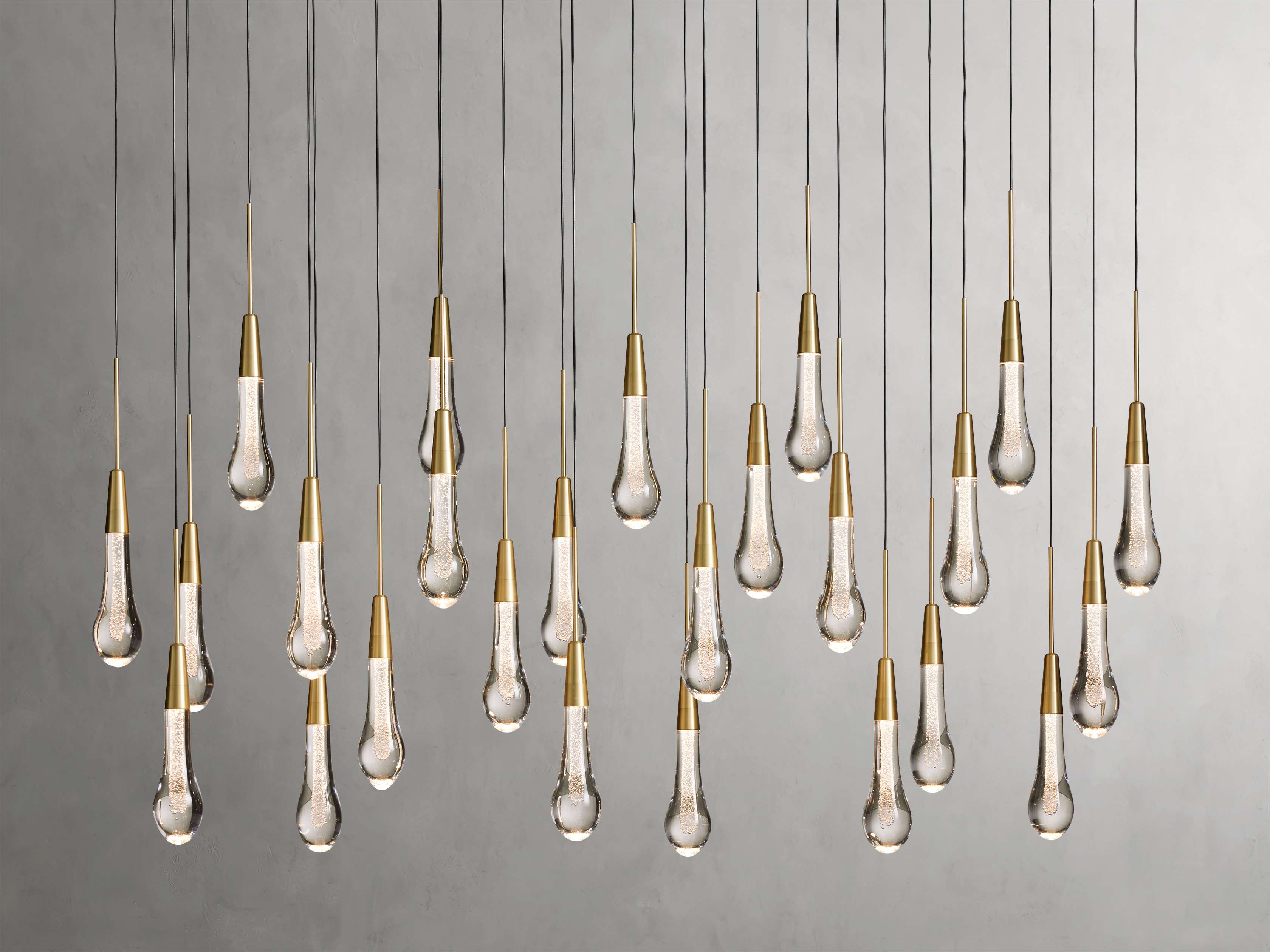 Solitaire Crystal Linear Chandelier 37" 50" 60'' 70" 87" 120''W - Zonesus