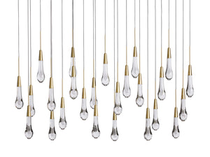 Solitaire Crystal Linear Chandelier 37" 50" 60'' 70" 87" 120''W - Zonesus