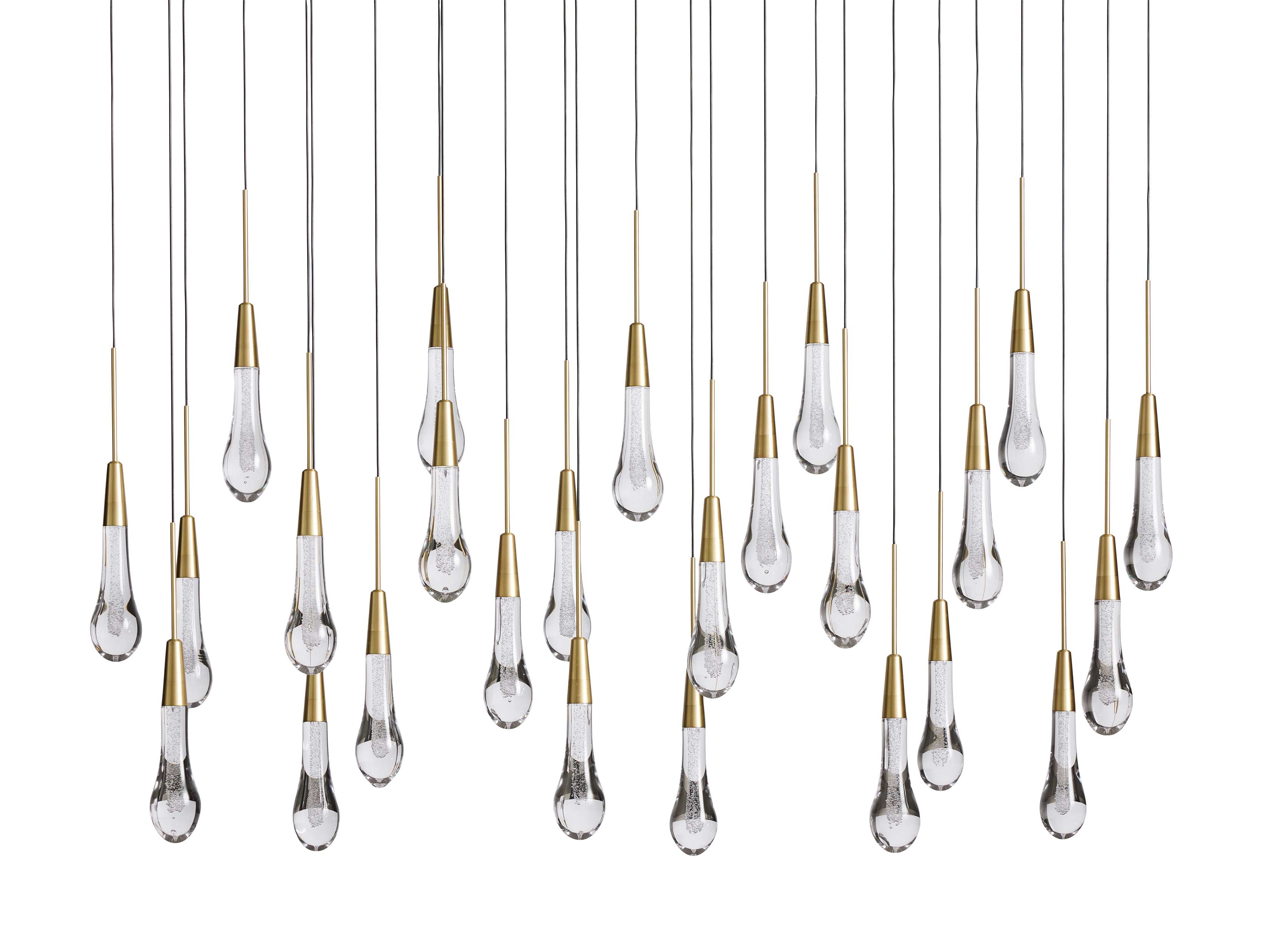 Solitaire Crystal Linear Chandelier 37" 50" 60'' 70" 87" 120''W - Zonesus