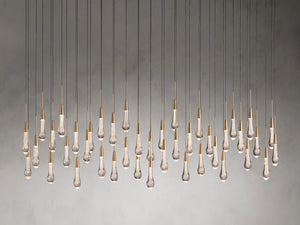 Solitaire Crystal Linear Chandelier 37" 50" 60'' 70" 87" 120''W - Zonesus