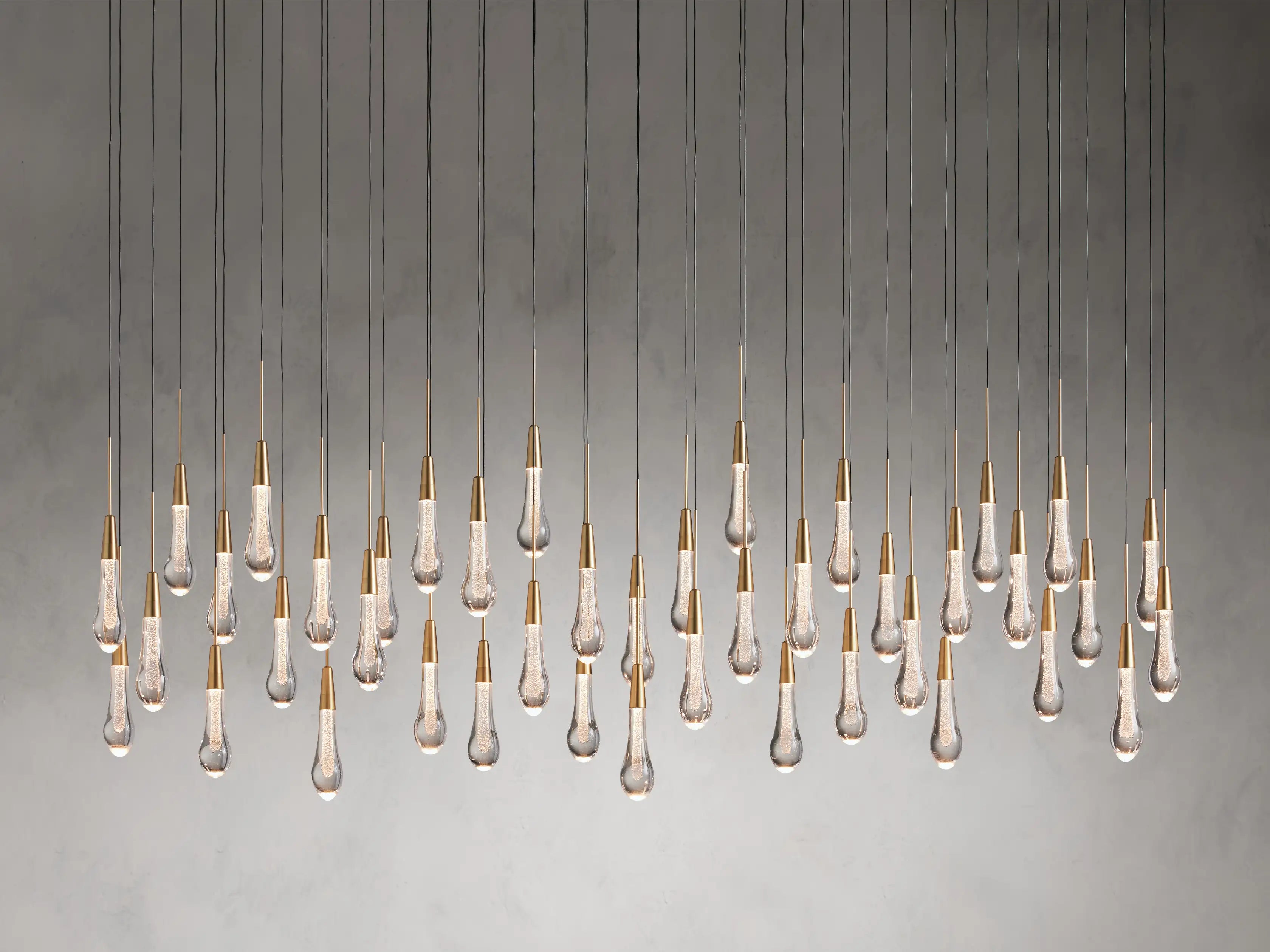 Solitaire Crystal Linear Chandelier 37" 50" 60'' 70" 87" 120''W - Zonesus