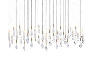Solitaire Crystal Linear Chandelier 37" 50" 60'' 70" 87" 120''W - Zonesus