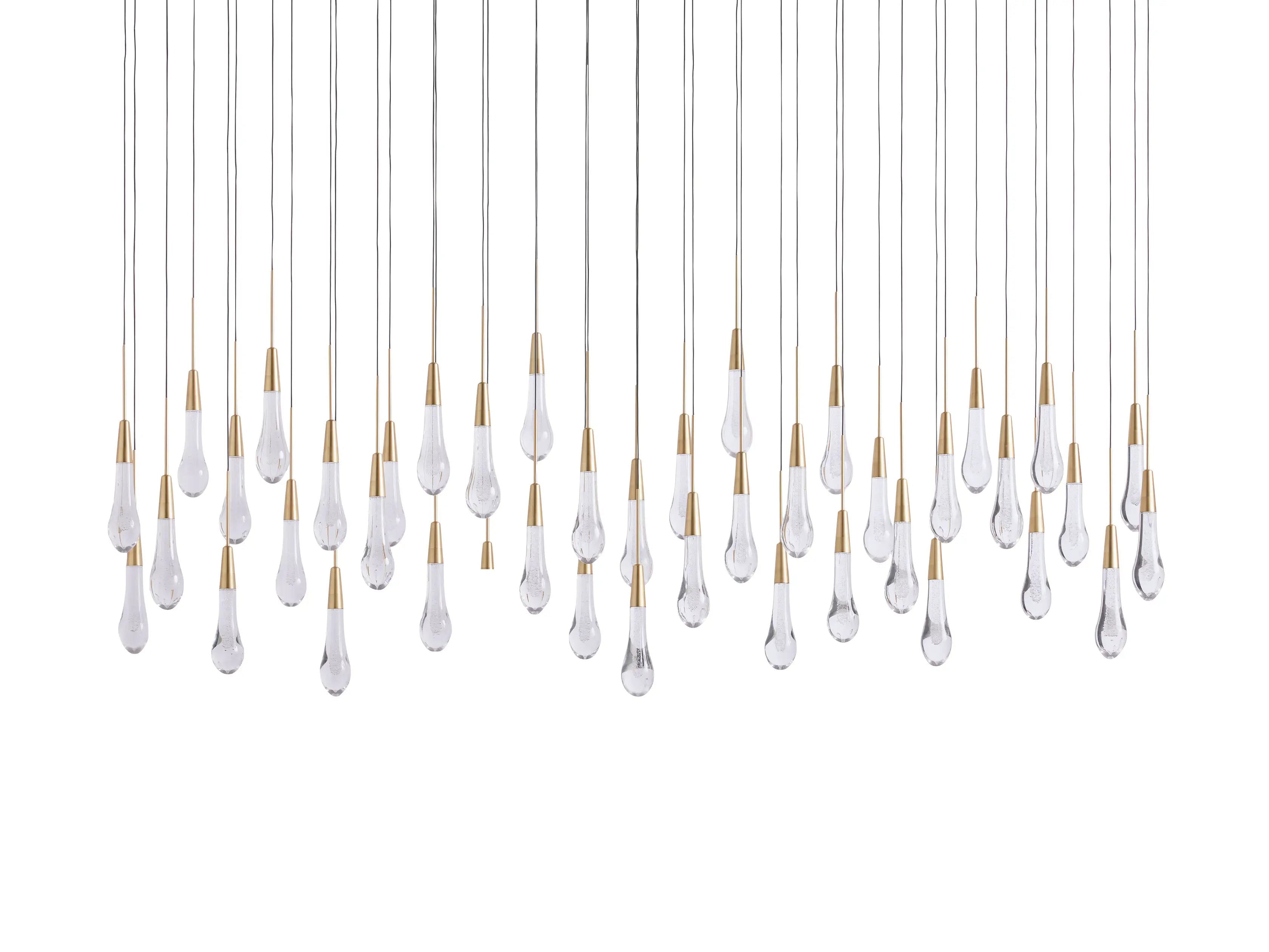 Solitaire Crystal Linear Chandelier 37" 50" 60'' 70" 87" 120''W - Zonesus