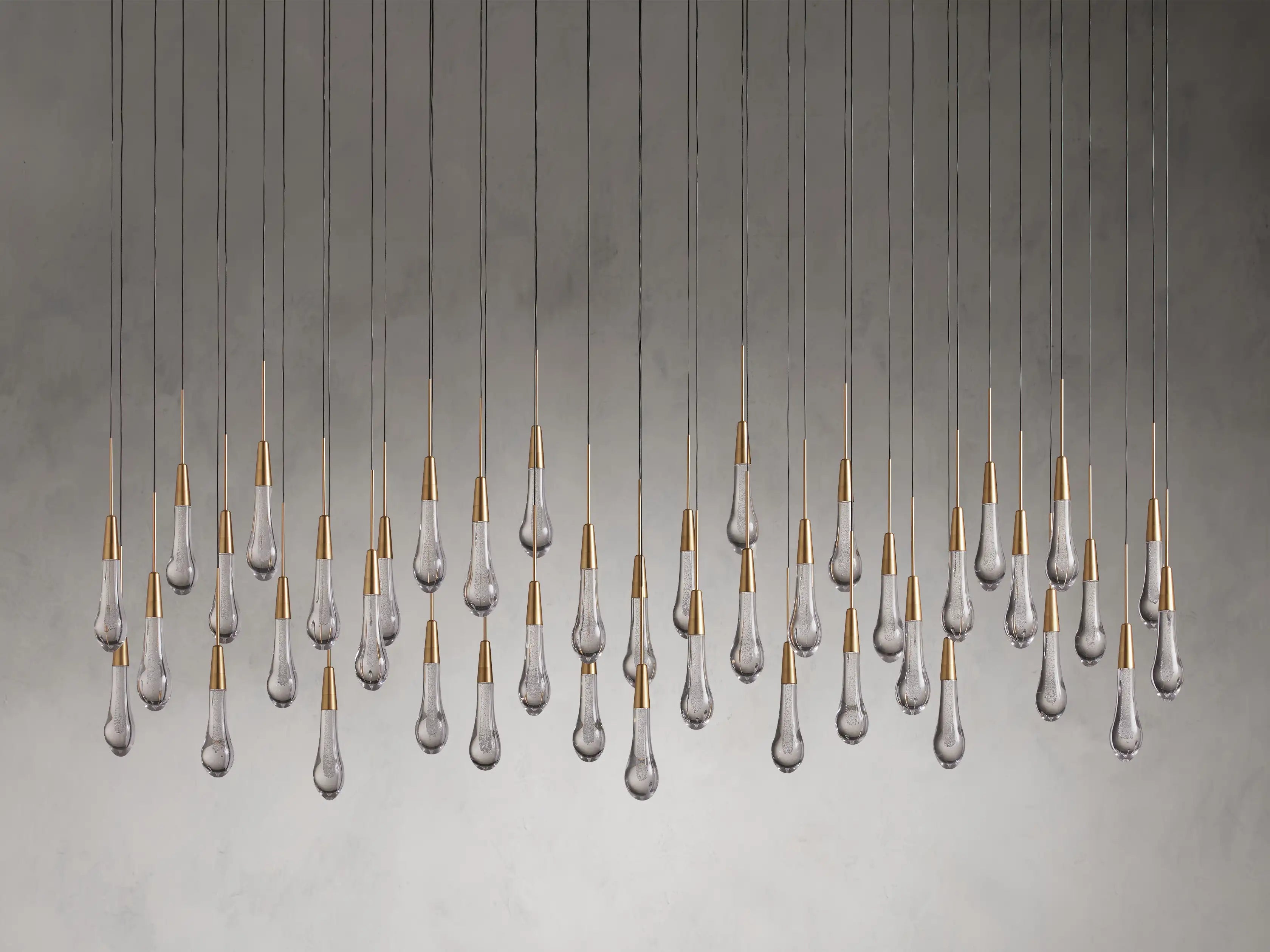 Solitaire Crystal Linear Chandelier 37" 50" 60'' 70" 87" 120''W - Zonesus