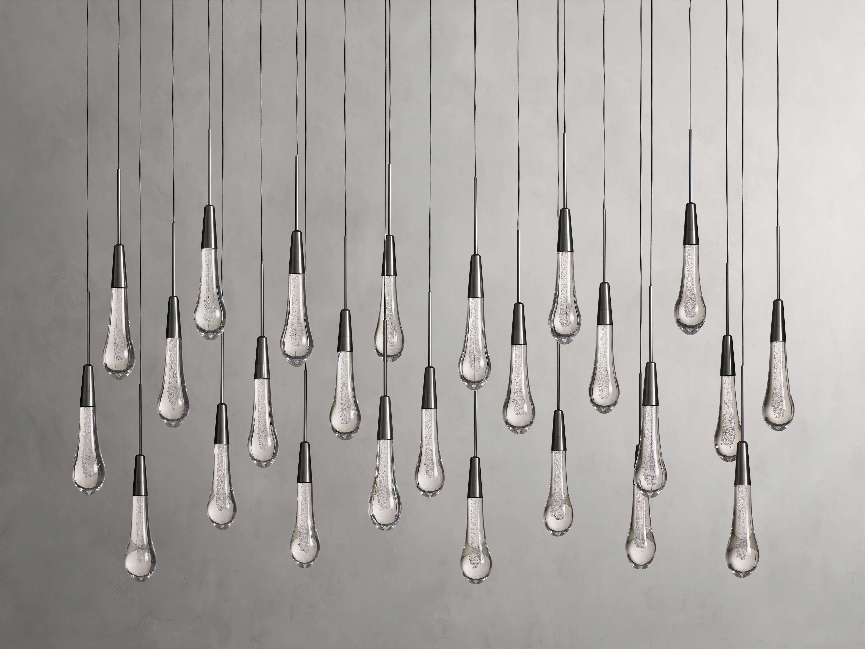Solitaire Crystal Linear Chandelier 37" 50" 60'' 70" 87" 120''W - Zonesus
