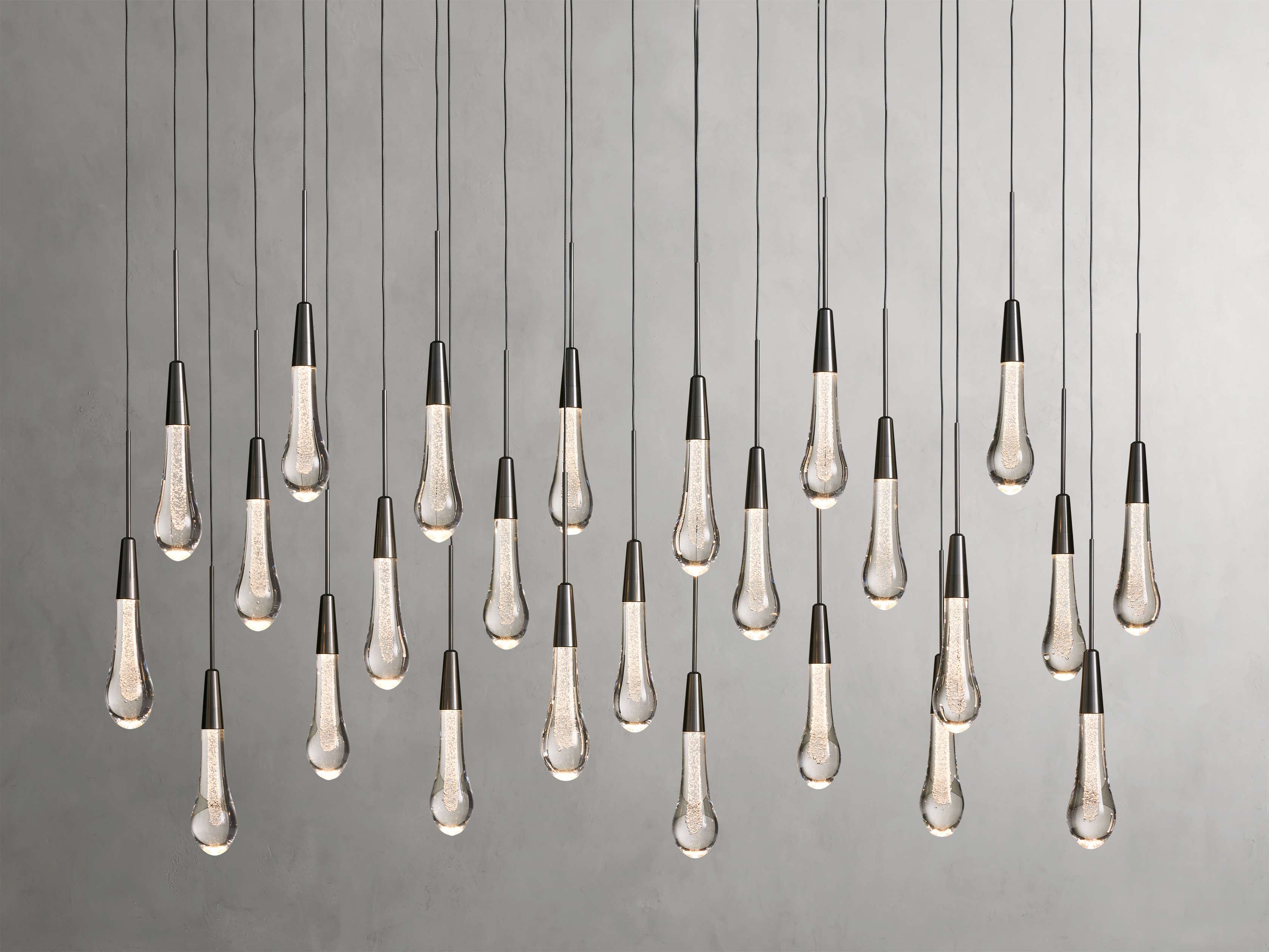Solitaire Crystal Linear Chandelier 37" 50" 60'' 70" 87" 120''W - Zonesus