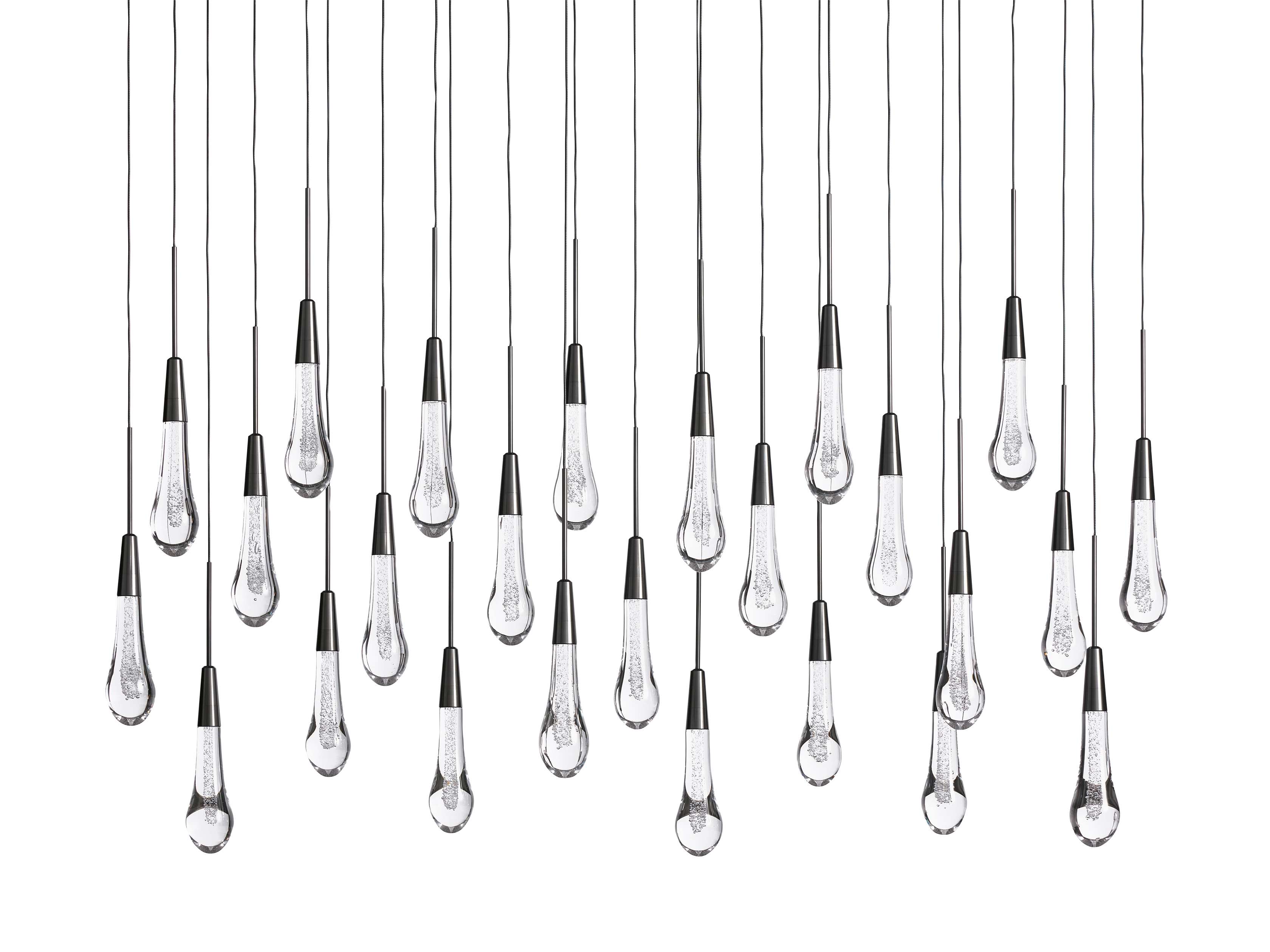Solitaire Crystal Linear Chandelier 37" 50" 60'' 70" 87" 120''W - Zonesus