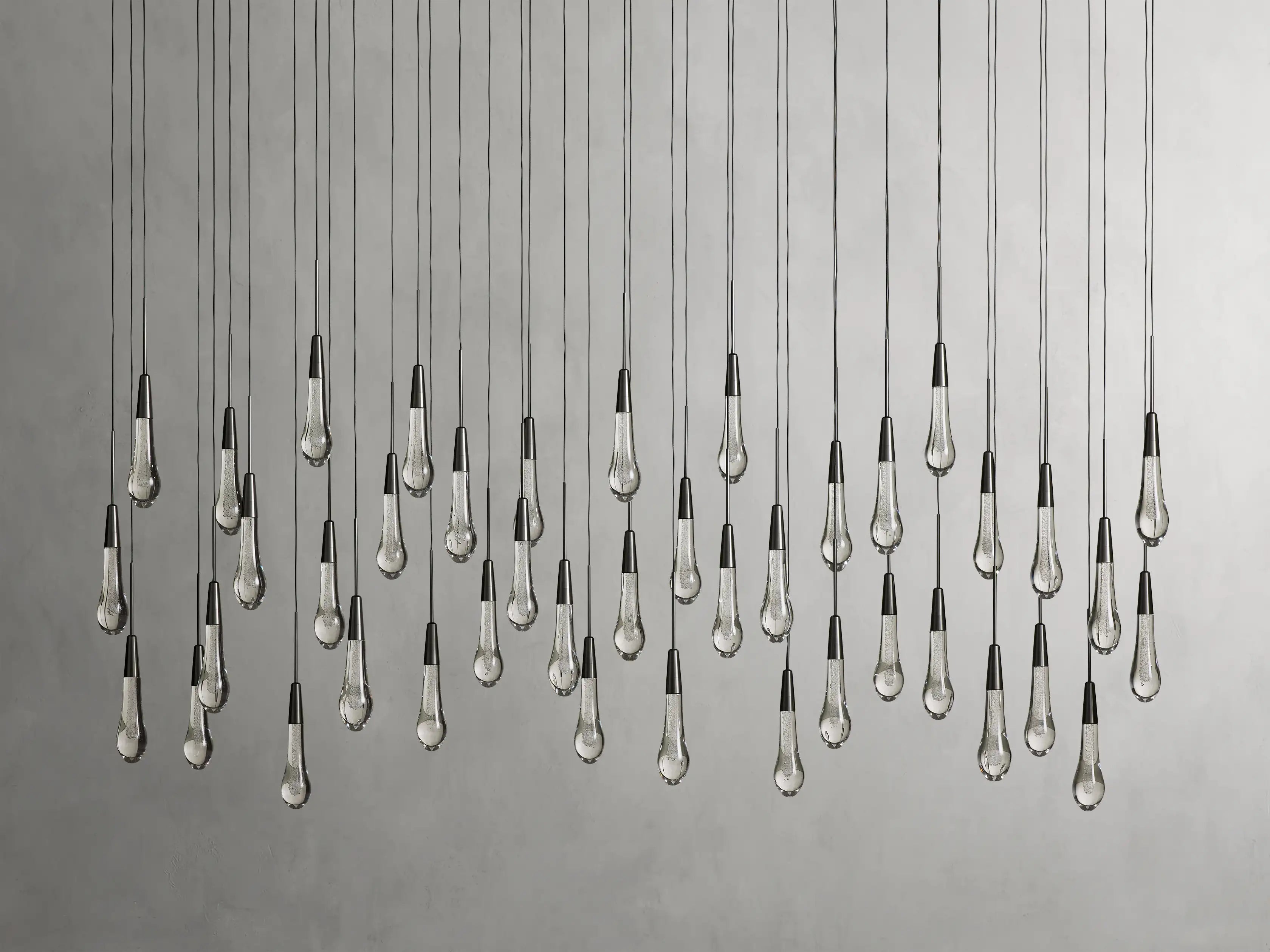 Solitaire Crystal Linear Chandelier 37" 50" 60'' 70" 87" 120''W - Zonesus