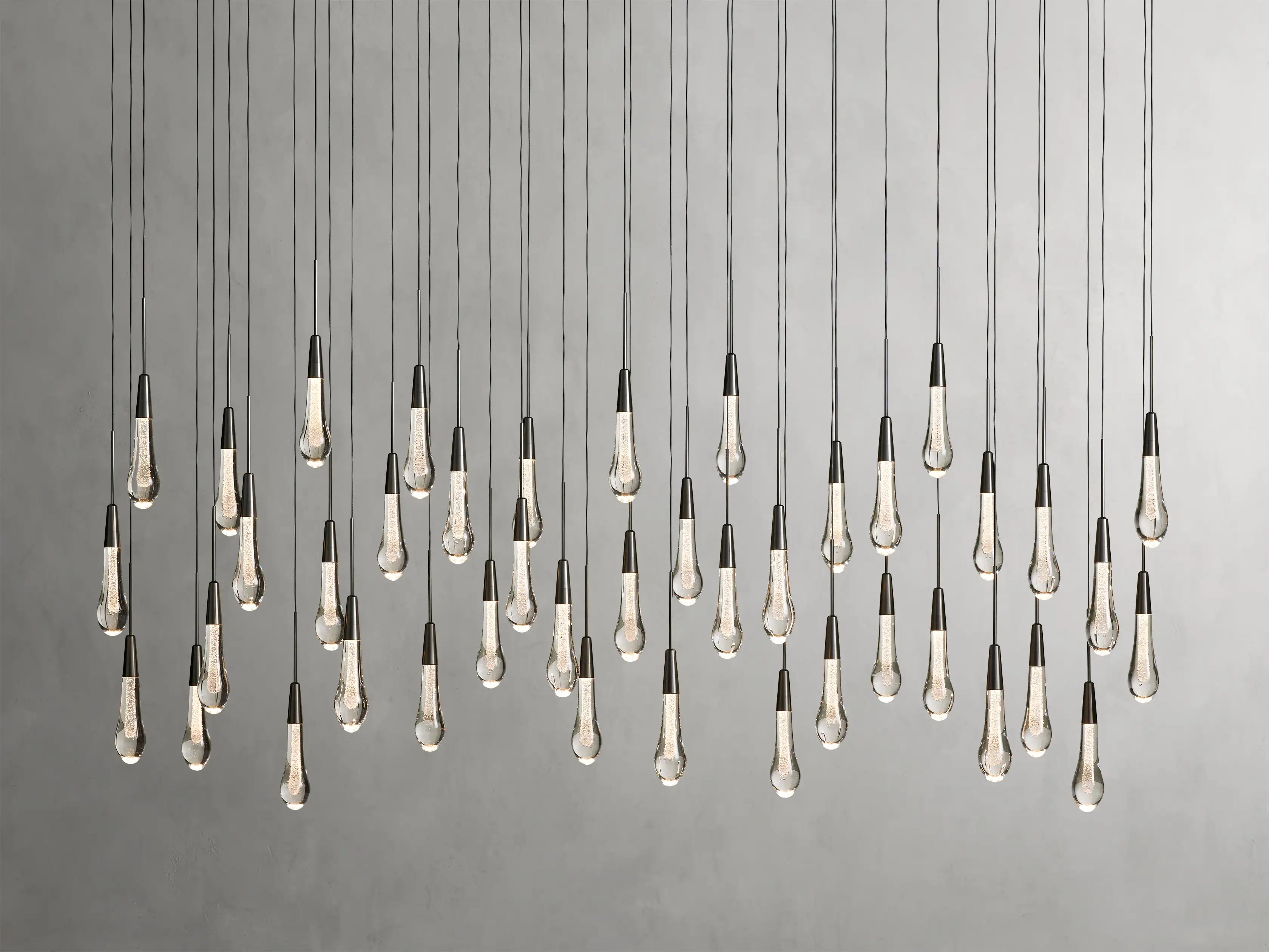 Solitaire Crystal Linear Chandelier 37" 50" 60'' 70" 87" 120''W - Zonesus