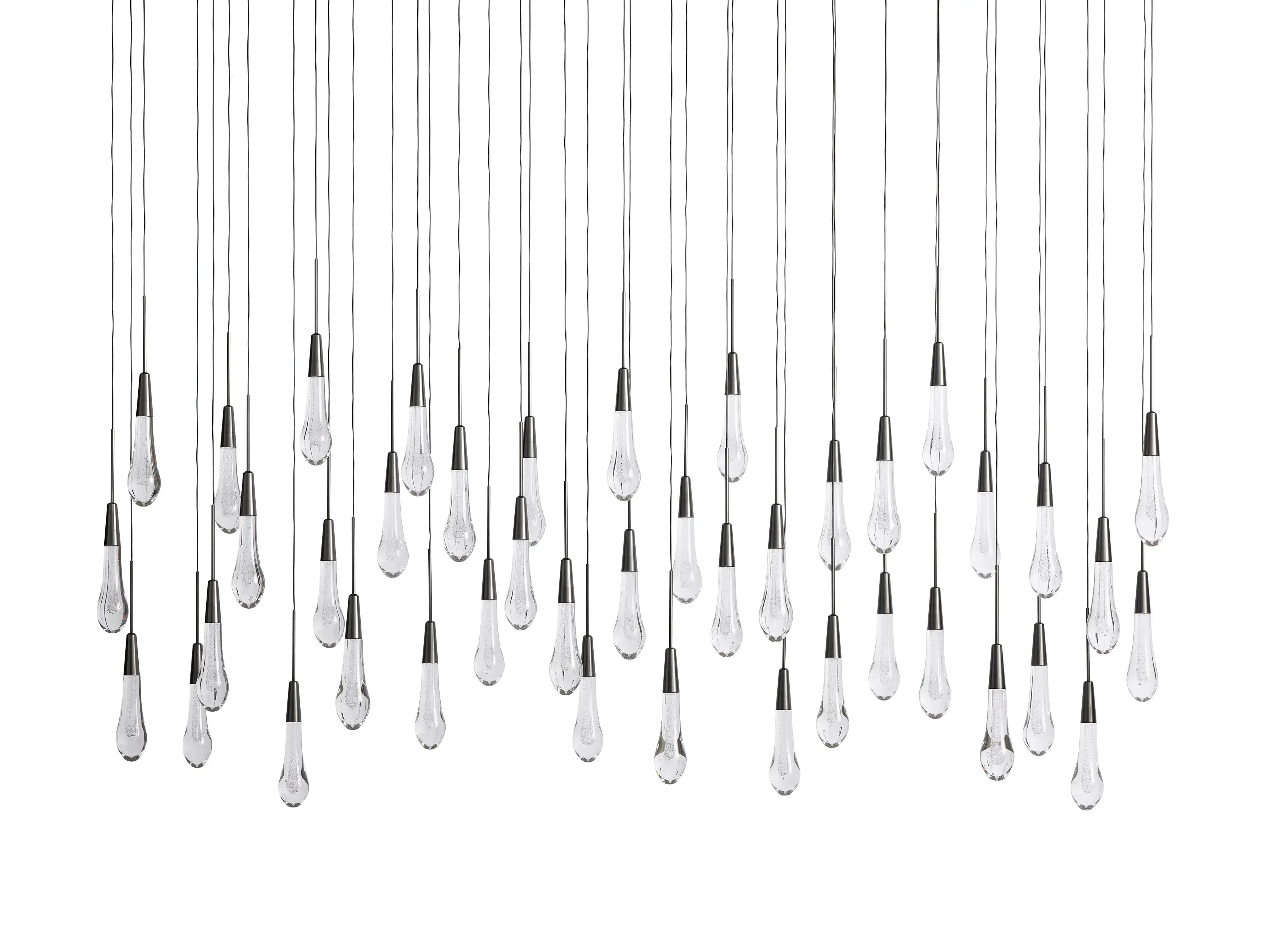 Solitaire Crystal Linear Chandelier 37" 50" 60'' 70" 87" 120''W - Zonesus