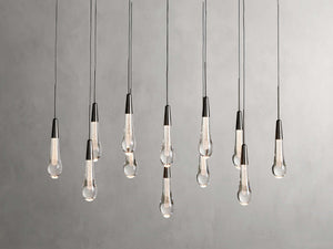 Solitaire Crystal Linear Chandelier 37" 50" 60'' 70" 87" 120''W - Zonesus