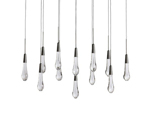 Solitaire Crystal Linear Chandelier 37" 50" 60'' 70" 87" 120''W - Zonesus