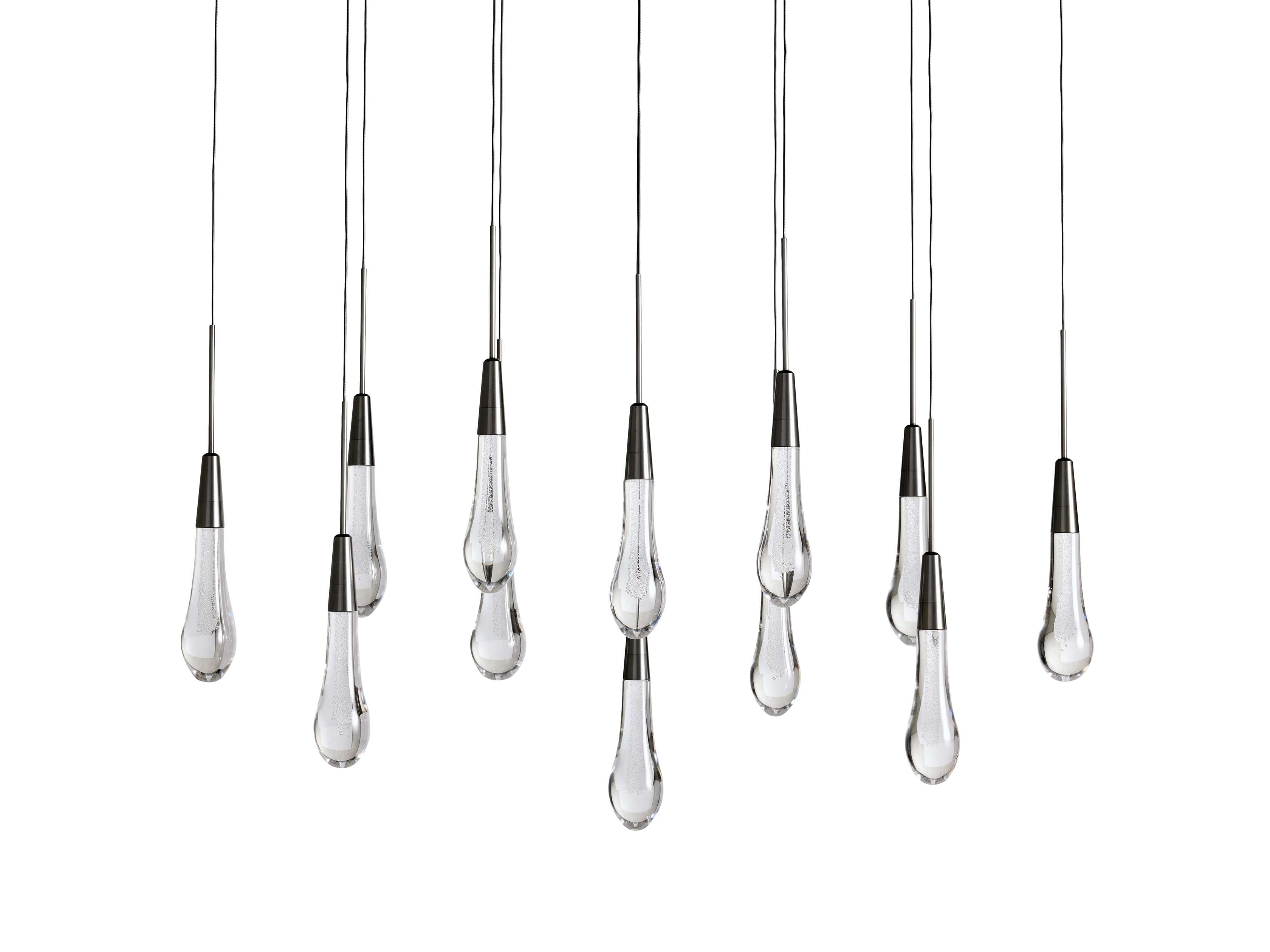 Solitaire Crystal Linear Chandelier 37" 50" 60'' 70" 87" 120''W - Zonesus