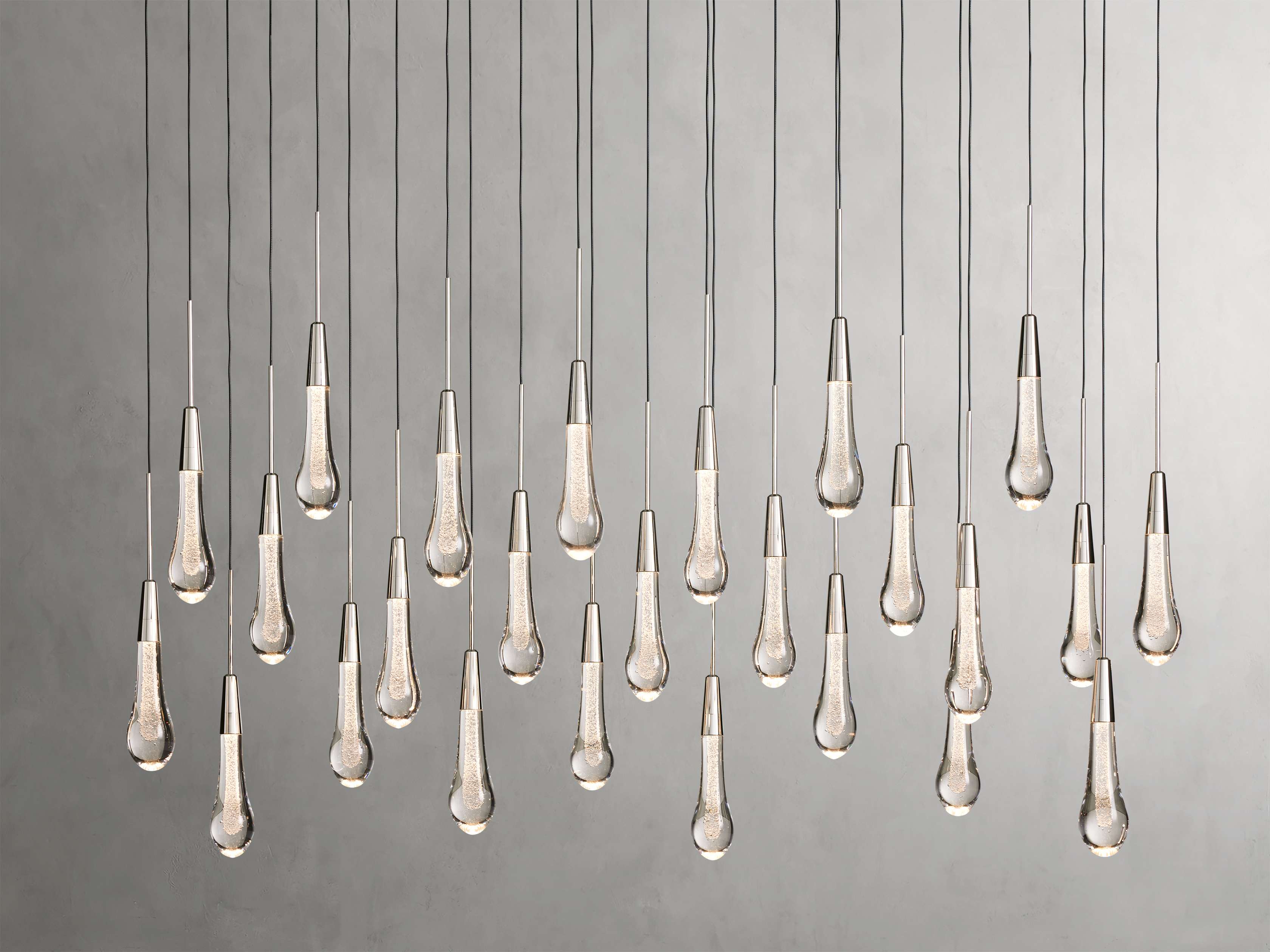 Solitaire Crystal Linear Chandelier 37" 50" 60'' 70" 87" 120''W - Zonesus