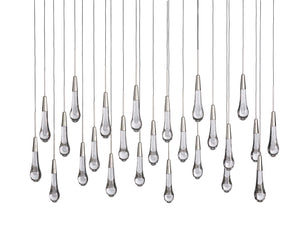 Solitaire Crystal Linear Chandelier 37" 50" 60'' 70" 87" 120''W - Zonesus