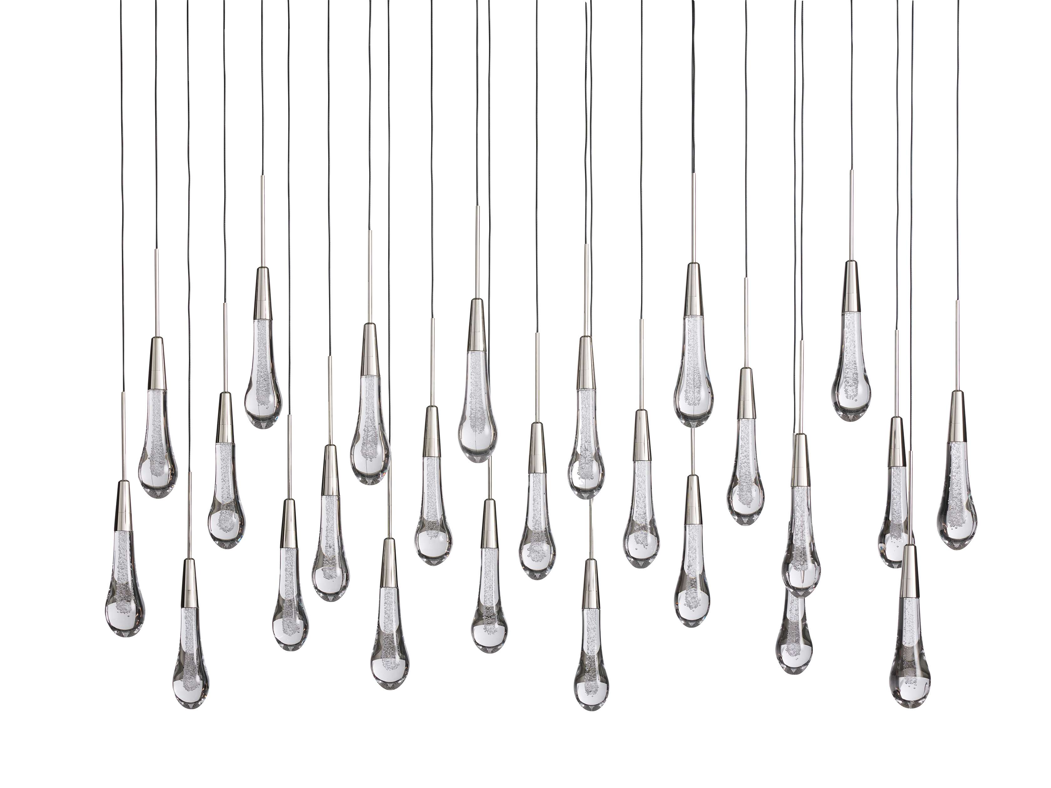 Solitaire Crystal Linear Chandelier 37" 50" 60'' 70" 87" 120''W - Zonesus