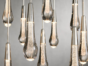 Solitaire Crystal Linear Chandelier 37" 50" 60'' 70" 87" 120''W - Zonesus